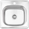 Virtuvės kriauklė AB 480X480X0.8MM, satino, su sifonu