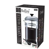 Kafijas kanna French Press Bollire BR-3204, 1 l, caurspīdīga krās./hroma krās.