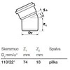 Vidaus kanalizacijos alkūnė Wavin Optima, d110, 22°