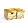 Domoletti FOLDABLE CART BOX2 44X35X32CM GOLD DOTS