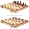 Medinis magnetinis šachmatų ir šaškių rinkinys THOMS Gold Knight 2 viename, 15″