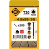 Grąžtas Forte Tools Forte_Tools Terasų medsraigčiai 4,2 x 55, ruspert, rudi, 200 vnt.