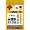 Forte Tools Forte_Tools Terasų medsraigčiai 4,2 x 75 mm, ZN, geltoni, 200 vnt.