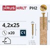 Haushalt Fischer OSB SCREW 4.2X25 Geltonas ZN 20PCS