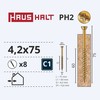 Haushalt Inline OSB SCREW 4.2X75 Geltonas ZN 8PCS