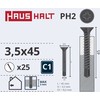 Medsraigčiai Haushalt, 3,5 x 45 mm, PH2, 25 vnt.