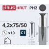 Haushalt Sourcing DRYWALL SCREW FOR MET 4.2X75/50 10PCS O2