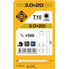 Forte_Tools Įrankiai FORTE TOOLS, 3×20 mm, ZN, TX10, 500 vnt.