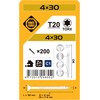 Forte_Tools Įrankiai FORTE TOOLS, 4×30 mm, ZN, TX20, 200 vnt.