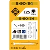 Forte Tools Forte medžio drožlių plokštė SCR T25 5.0X90/54 Baltas ZN(100