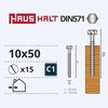 Haushalt Žalias Cell CHIPBOARD SCREW DIN571 10X50 MM 15PCS