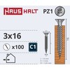 Medsraigčiai Haushalte, 3 x 16 mm, ZN, PZ1, 100 vnt.