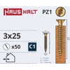 Medsraigčiai Haushalt, 3 x 25 mm, ZN, PZ1, 50 vnt.