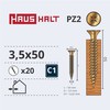 Haushalt Fischer CHIPBOARD SCREW 3.5X50 YLW ZP 20PCS G1