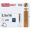 Grąžtas Haushalt Fischer CHIPBOARD SCREW 3.5X16 YLW ZP 50PCS G1