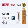Grąžtas Haushalt Fischer CHIPBOARD SCREW 5.0X60 YLW ZP 10PCS G2