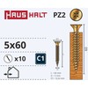Grąžtas Haushalt Fischer CHIPBOARD SCREW 5.0X60 YLW ZP 10PCS G2