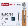 Medsraigčiai Haushalt, 5 x 60/36 mm, ZN, PZ2, 10 vnt.