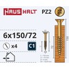 Medsraigčiai Haushalt, 6 x 150/72 mm, ZN, PZ3, 4 vnt.