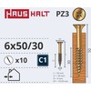 Medsraigčiai Haushalt, 6 x 50/30 mm, ZN, PZ3, 10 vnt.