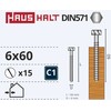 Haushalt „Žalias Cell“ medžio drožlių plokštės varžtai DIN571 6X60 15 vnt.
