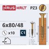 Haushalt Fischer CHIPBOARD SCREW 6.0X80/48 YLW ZP10PCS G2
