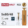 Grąžtas Haushalt Fischer CHIPBOARD SCREW 5.0X80/48 YLW ZP10PCS G2