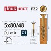 Grąžtas Haushalt Fischer CHIPBOARD SCREW 5.0X80/48 YLW ZP10PCS G2