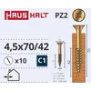 Medsraigčiai Haushalt, 4,5 x 70/42 mm, ZN, PZ2, 10 vnt.