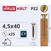 Grąžtas Haushalt Vivalto CHIPBOARD SCREW 4.5X40 YLW ZP 25PCS G1