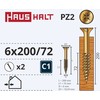 Medsraigčiai Haushalt, 6 x 200/72 mm, ZN, PZ3, 2 vnt.