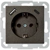 Liregus Kištukinis lizdas EPSILON, SCHUKO lizdas ir USB A+C įkroviklis 17W, be rėmelio, antracito sp.