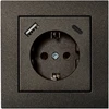 Liregus Kištukinis lizdas EPSILON, SCHUKO lizdas ir USB A+C įkroviklis 17W, be rėmelio, antracito sp.
