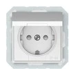 Lizdas Vilma QR1000 RP16-003-22, įžemintas lizdas, IP44, matinės baltos spalvos.