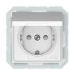 Lizdas Vilma QR1000 RP16-003-22, įžemintas lizdas, IP44, matinės baltos spalvos.