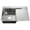Kriauklė NT AB 780x510x200mm su paviršiumi, kairinė, satino, su sifonu