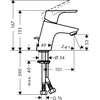 Kriauklės maišytuvas Hansgrohe Focus E2 3173, chromuotas.