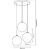 Lubinis šviestuvas Lampa wisząca Domoletti PENDANT LIGHT BURSA 3XE14 ROUND BL/GOLD