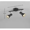 Taškinis šviestuvas REALITY CANTAR, 2 x GU10, max 2 x 5 W, juodos/chromo sp, 25x8x12,5cm