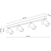 Lubinis šviestuvas Šviestuvas nukreipiamasis TK Lighting Top 6177, GU10, 4 x 10 W