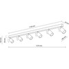 Lubinis šviestuvas Šviestuvas nukreipiamasis TK Lighting Top 6198, GU10, 6 x 10 W