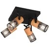 Lubinis šviestuvas Spot Trio TOSH, excl.4xE14, pivotante, ↔ 22cm / ↗ 22cm / ↕ 19,5cm, metal, Negru/Lemn