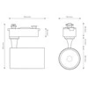 Šviestuvas bėginei sistemai DPM X-Line STR-15W-B, LED, 4100 °K, 1 x 15 W