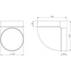 Europlast apaļo kanālu līkums plastmasas, Ø125mm, 90*