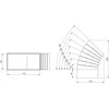 Ventiliacijos alkūnė EUROPLAST KLH15-60 110 x 55mm 15–60°