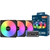 Montech GF120R V2 PWM ARGB ventiliatorius, 3 vnt. rinkinys, juodas