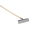 None Metalinis grėblys 12 dantų, su medine rankena 120 cm
