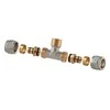 Išardomasis užveržiamas trišakis TDM Brass 1460, 90 °, 20mm x 3/4", žalvaris/nikelis