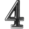 Okko Durų numeris CR 4, 5 cm, plastikas, chromo sp.