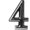 Okko Durų numeris CR 4, 5 cm, plastikas, chromo sp.